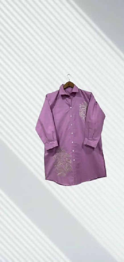 Stitched Embroidered Winter Cotton Top for Women