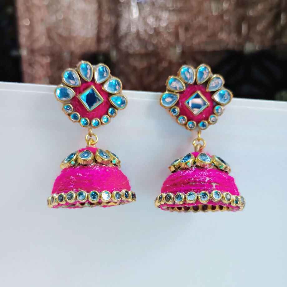 Handmade Kundans jhumkyan