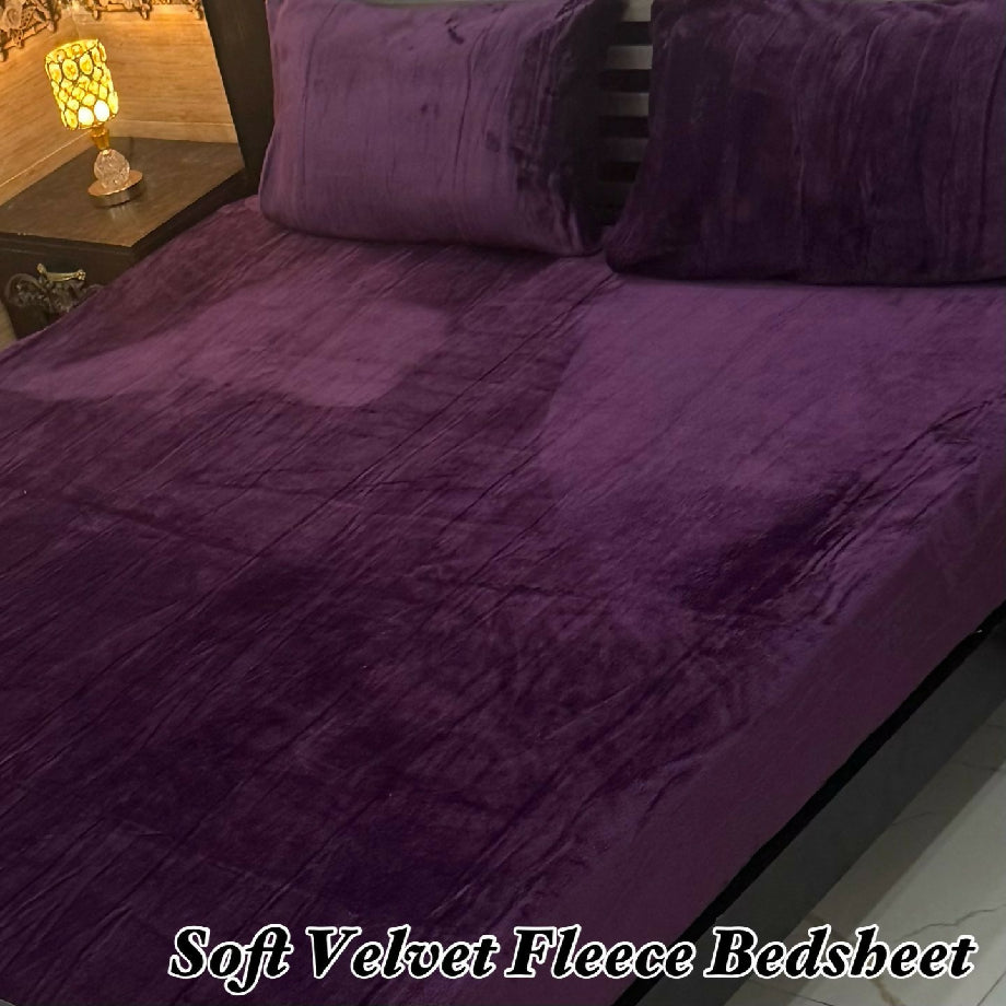Soft velvet fleece bedsheet kingsize