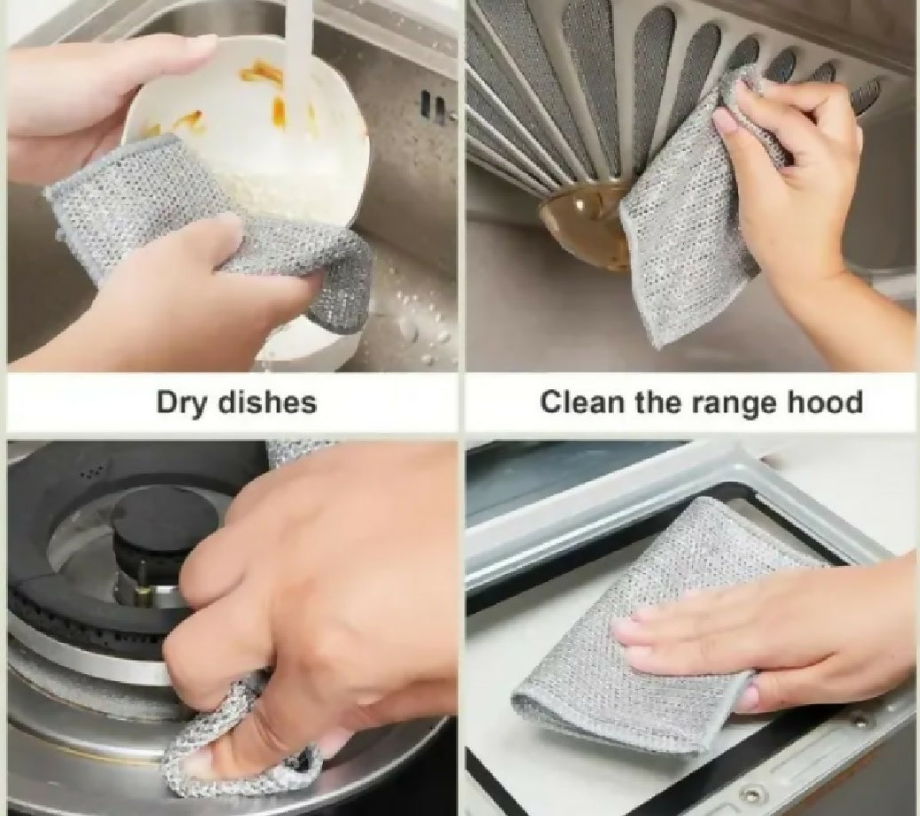 Pack of 5 kitchen steel mesh wire dish washer