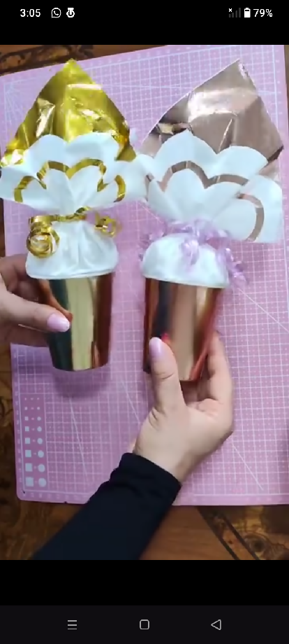 "Elegant Tulle & Gold Hoop Wedding/Nikkah Favor Pouches"