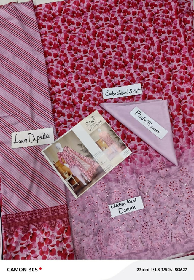 Dhagakari unstitched 3 piece