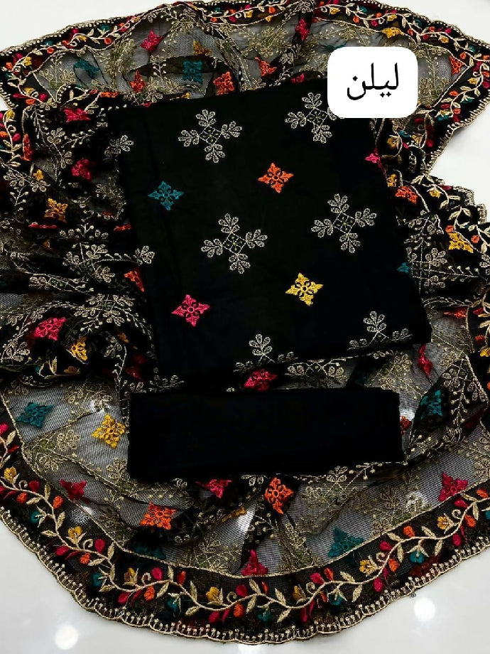 Linen embroided dress