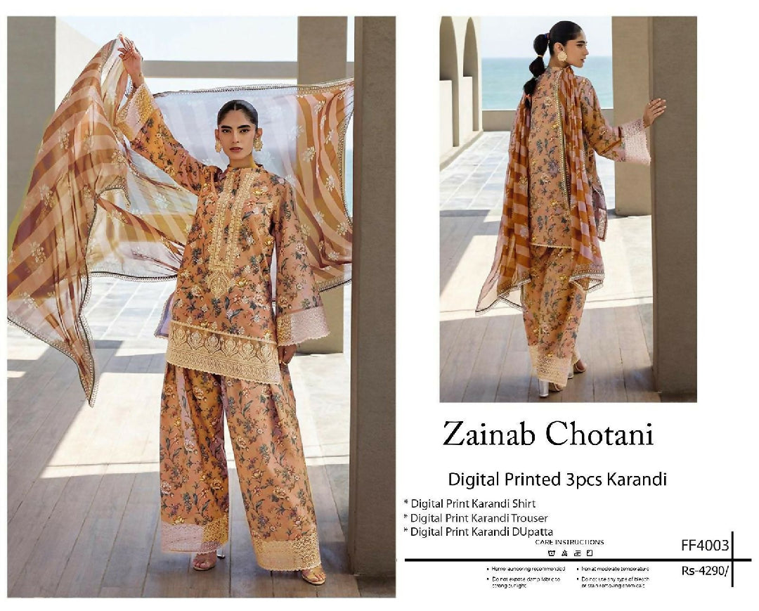 Winter 2025 Luxury Pure Karandi Collection – Digital Print 3 Piece Airjet Suit