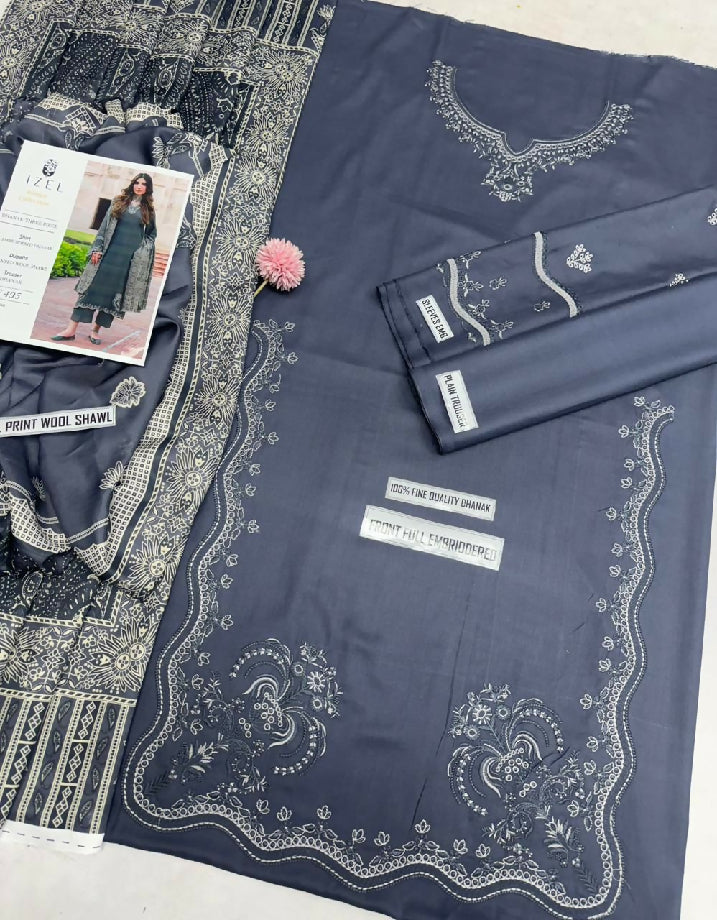 Izel 3piece embroidered dhanak