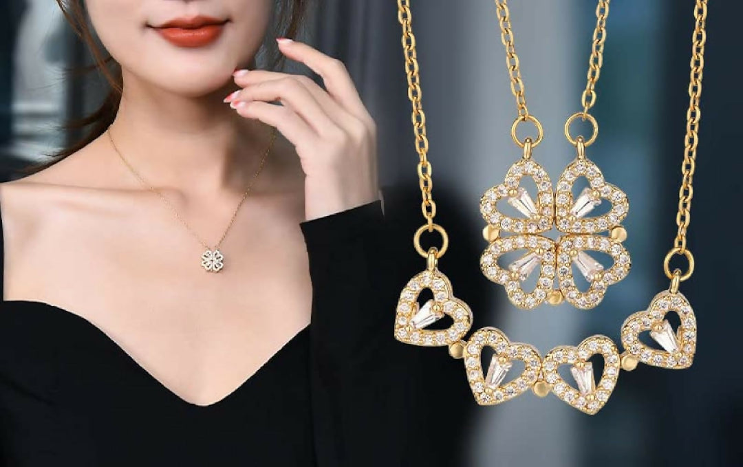 Four hearts magnetic necklace