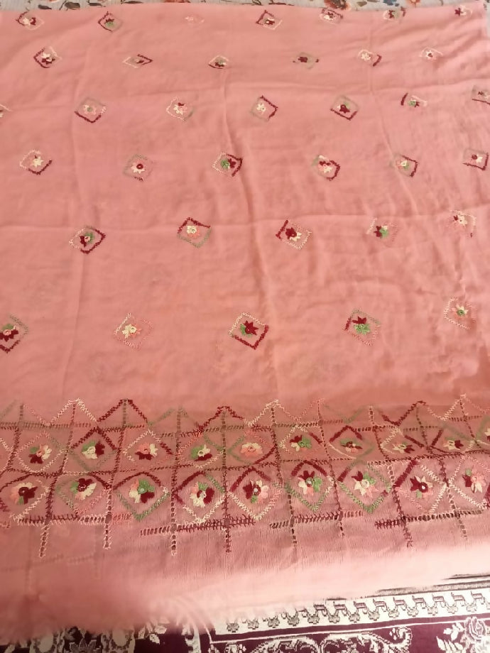 2piece bamber shafoon suit Shirt and dupatta Mirror work with tarkashi