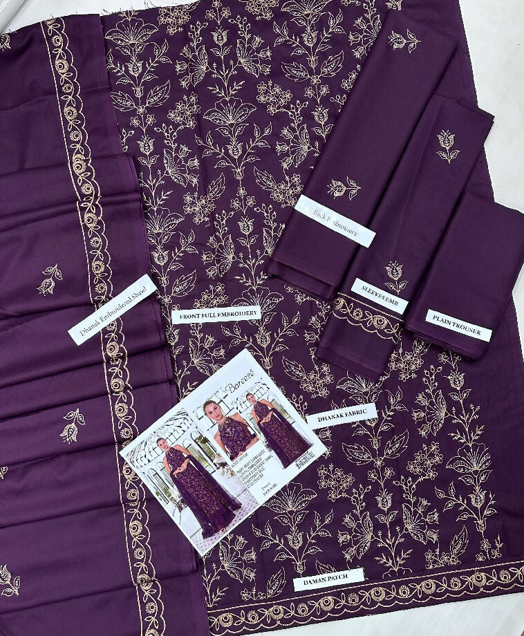 Dhanak 3 pc embroidery suit