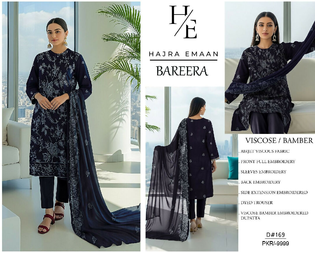 Winter collection 2025 3pcs embroidered