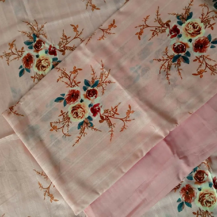 Pinkish Brown Grace – 2-Piece Unstitched Imported Lawn Suit