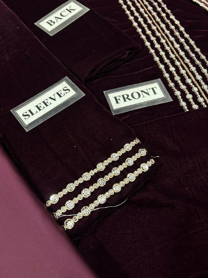 Velvet with chaffion dupatta