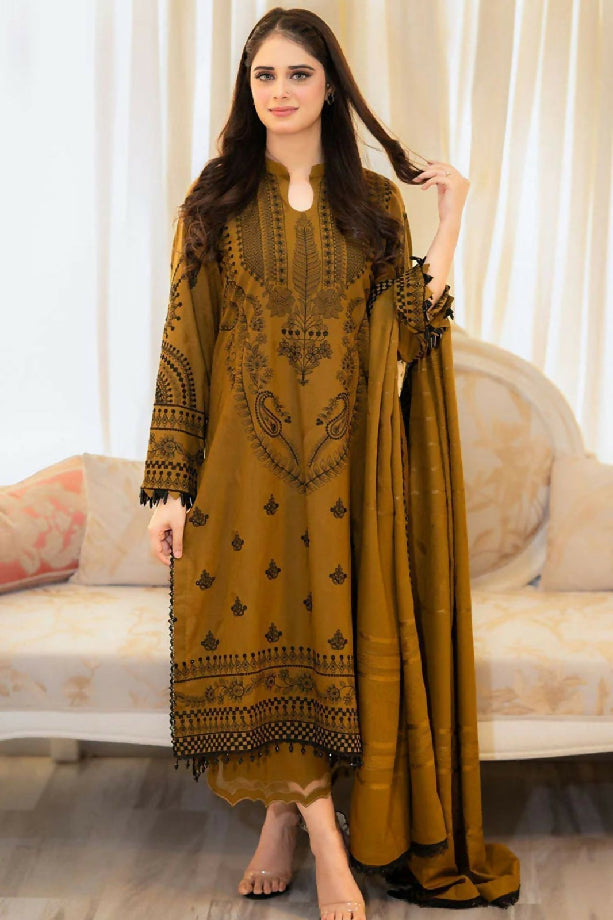 Winter premium embroidered dhanak 3pcs suit