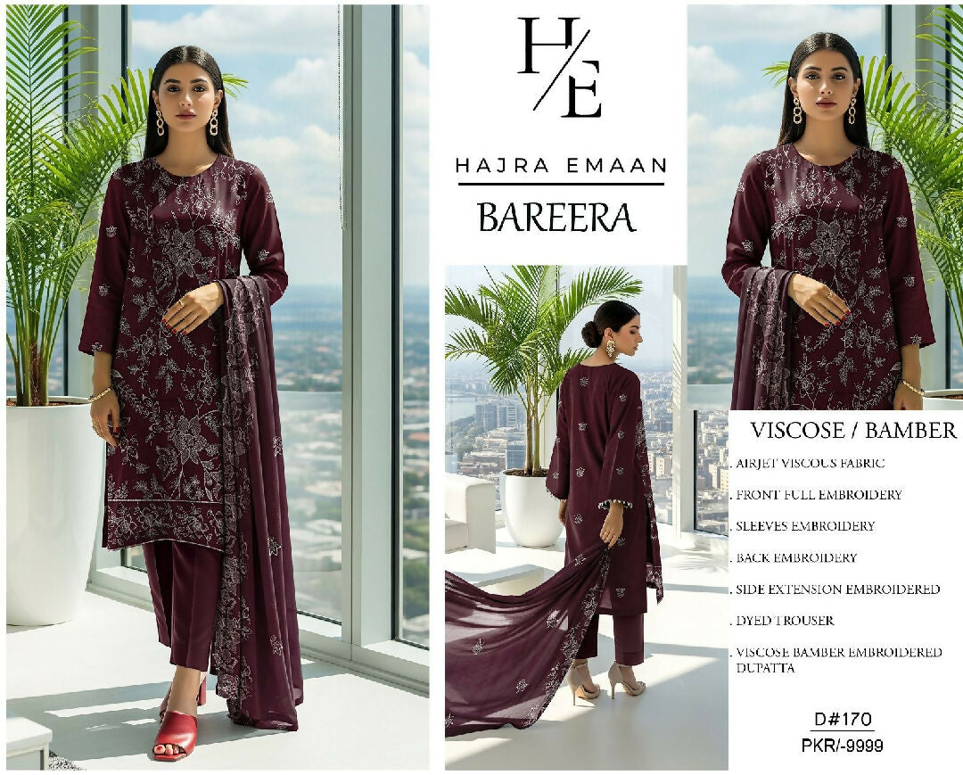 Winter collection 2025 3pcs embroidered