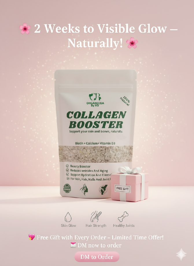 Organecea Collagen Booster Powder (Natural Anti-Aging & Skin Firmness) – 200gm