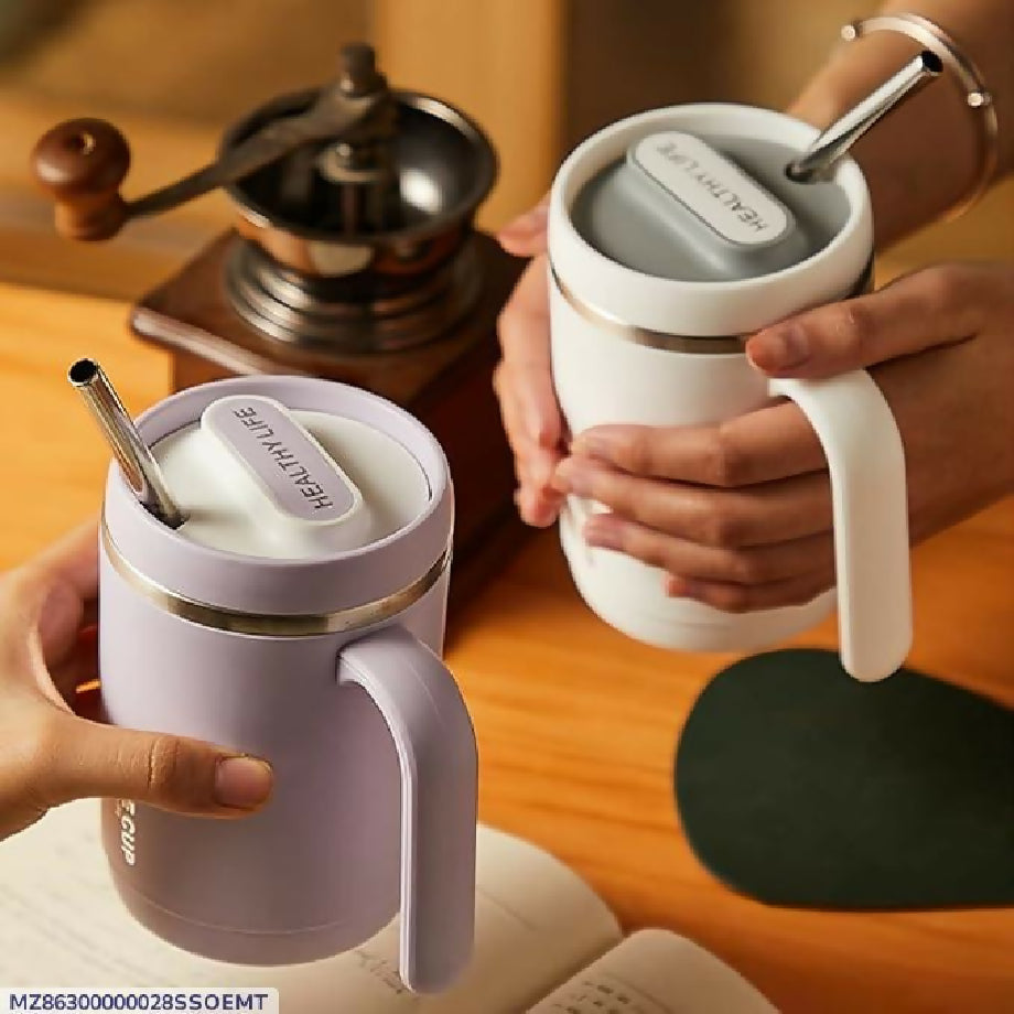 Coffee Cup with Handle - 304 Stainless Steel, Durable & Stylish, 500ml