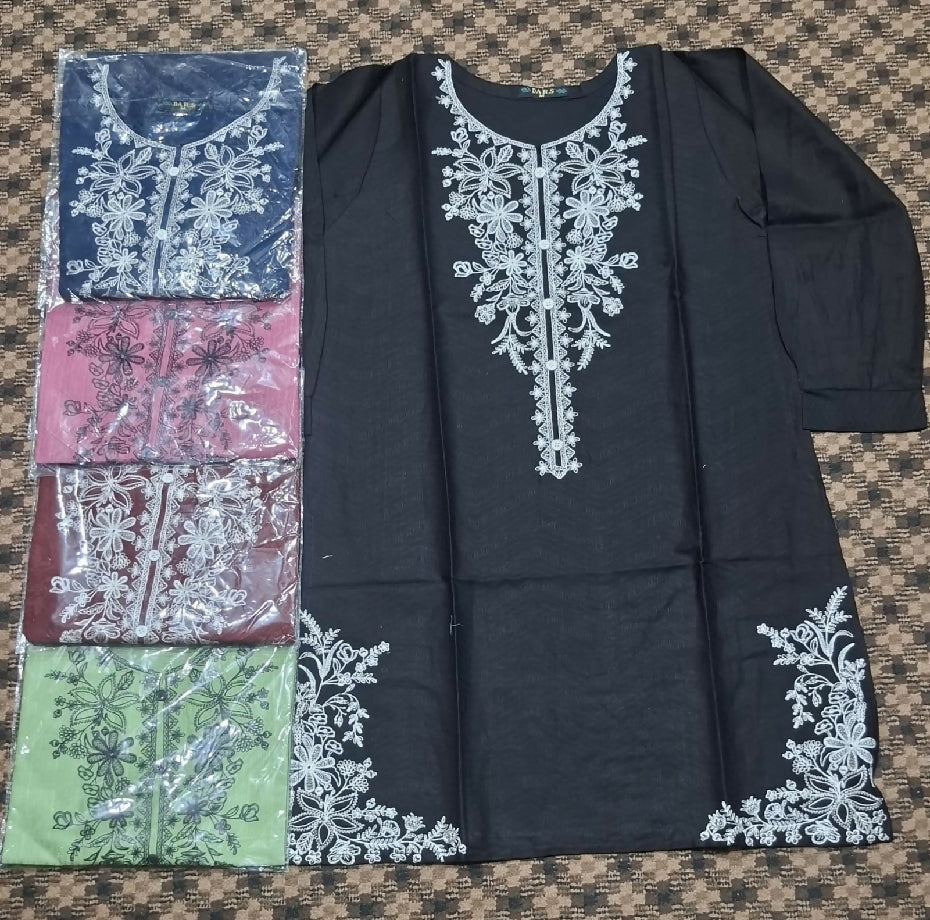 Stitched Embroidered Winter Cotton Top for Women