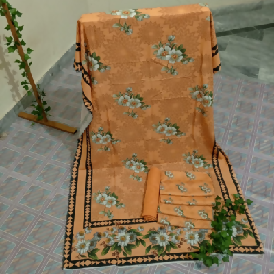 Clay Brown Grace – 3-Piece Khaddar Suit