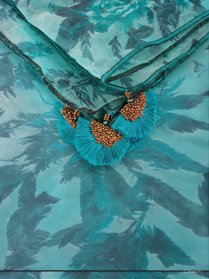 : Ferozi Shamoz Silk Suit with Printed Organza Dupatta