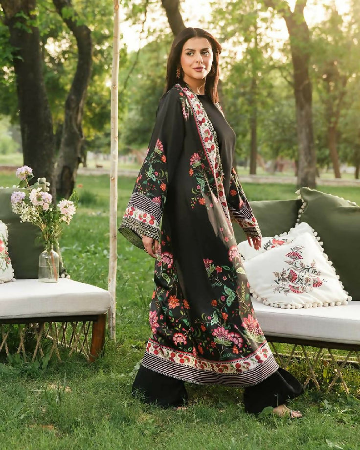 PREMIUM 2 PC SWISS LAWN WITH PRINTED LONG KIMONO COAT