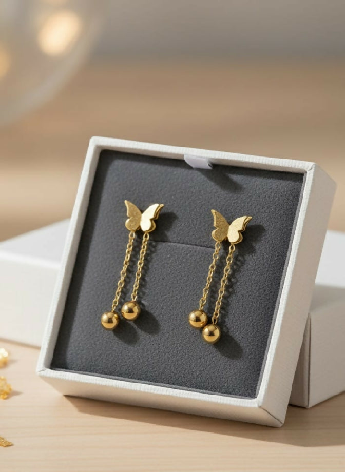 Butterfly stainless steel ear rings