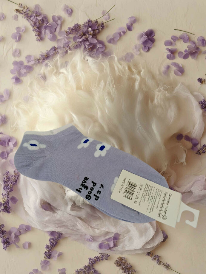 Trendy Flower Pattern Ankle Socks (Pack of 2)