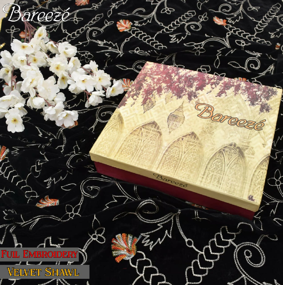 Soft Velvet Embroidered Shawl