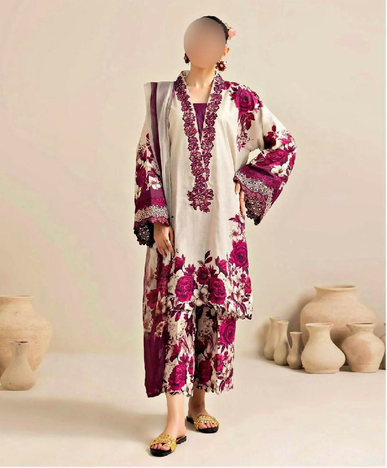 Unstitched Shamoz Silk Three Piece