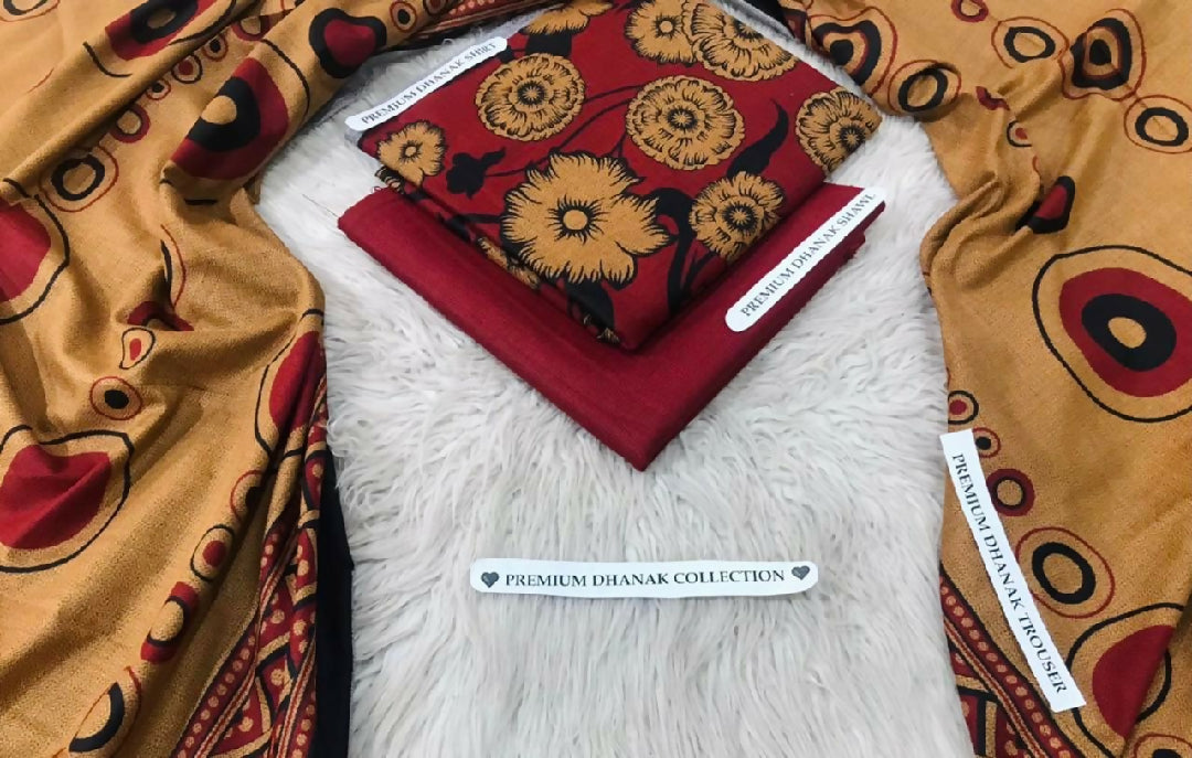 Marina dhanak printed suit 3piece