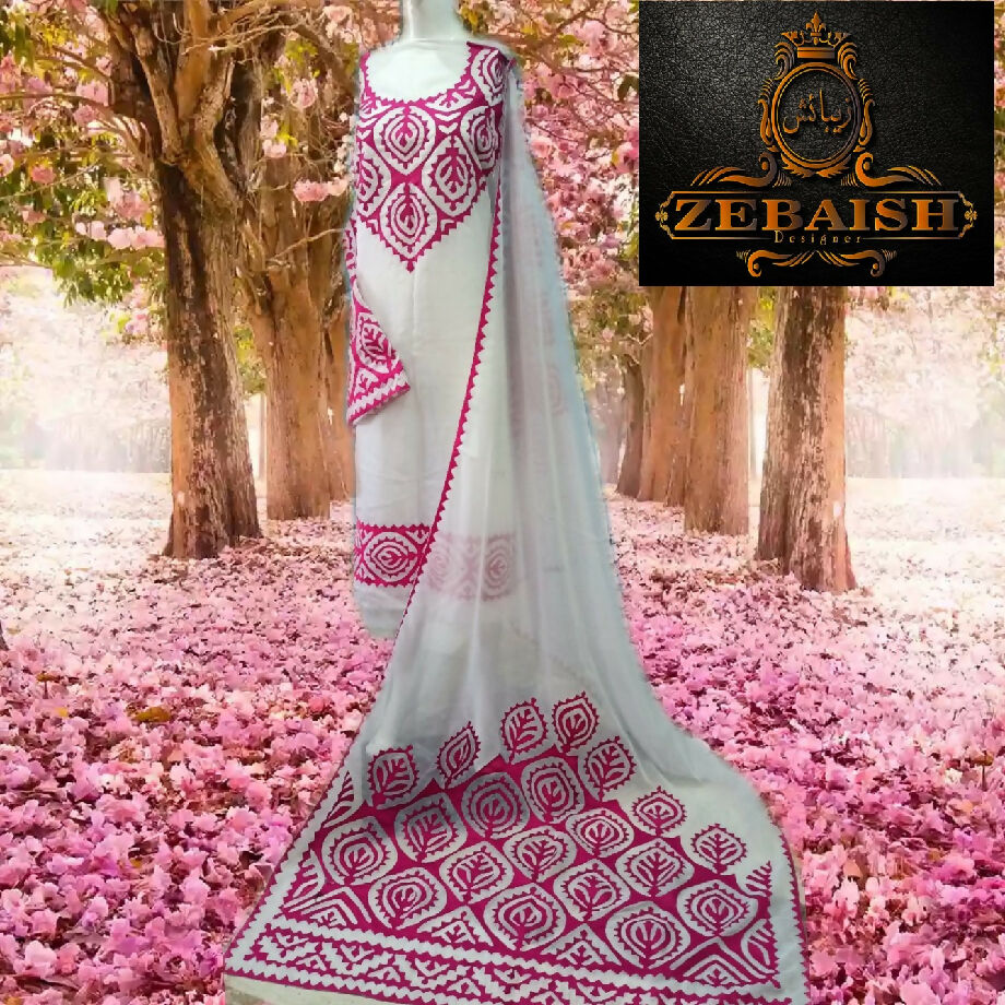 Three piece Applique handwork suit