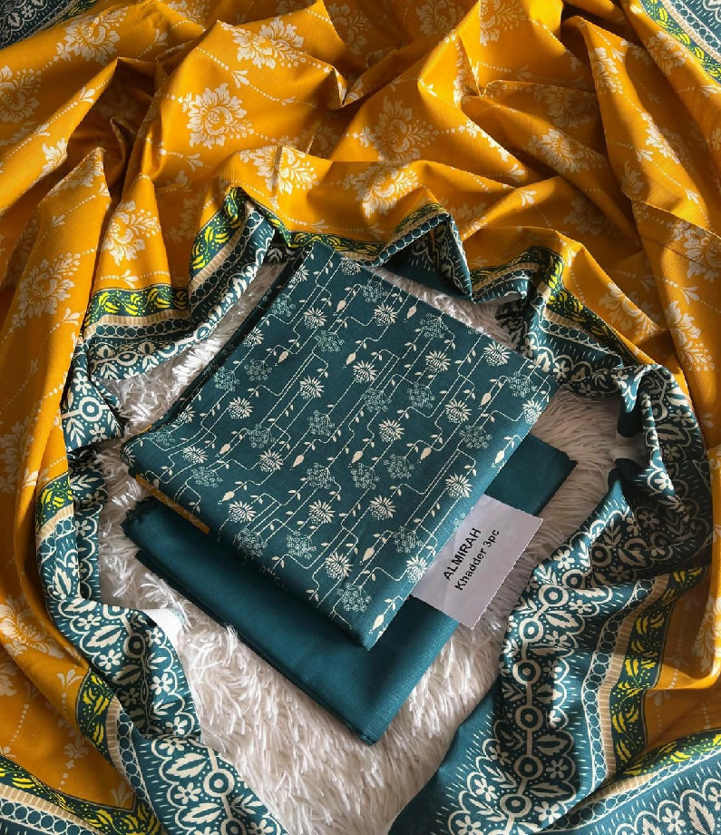 Unstitched Khaddar Three Piece