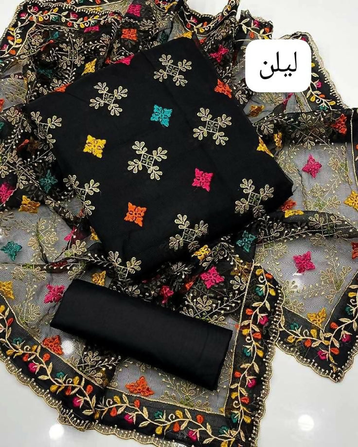 Linen embroided dress