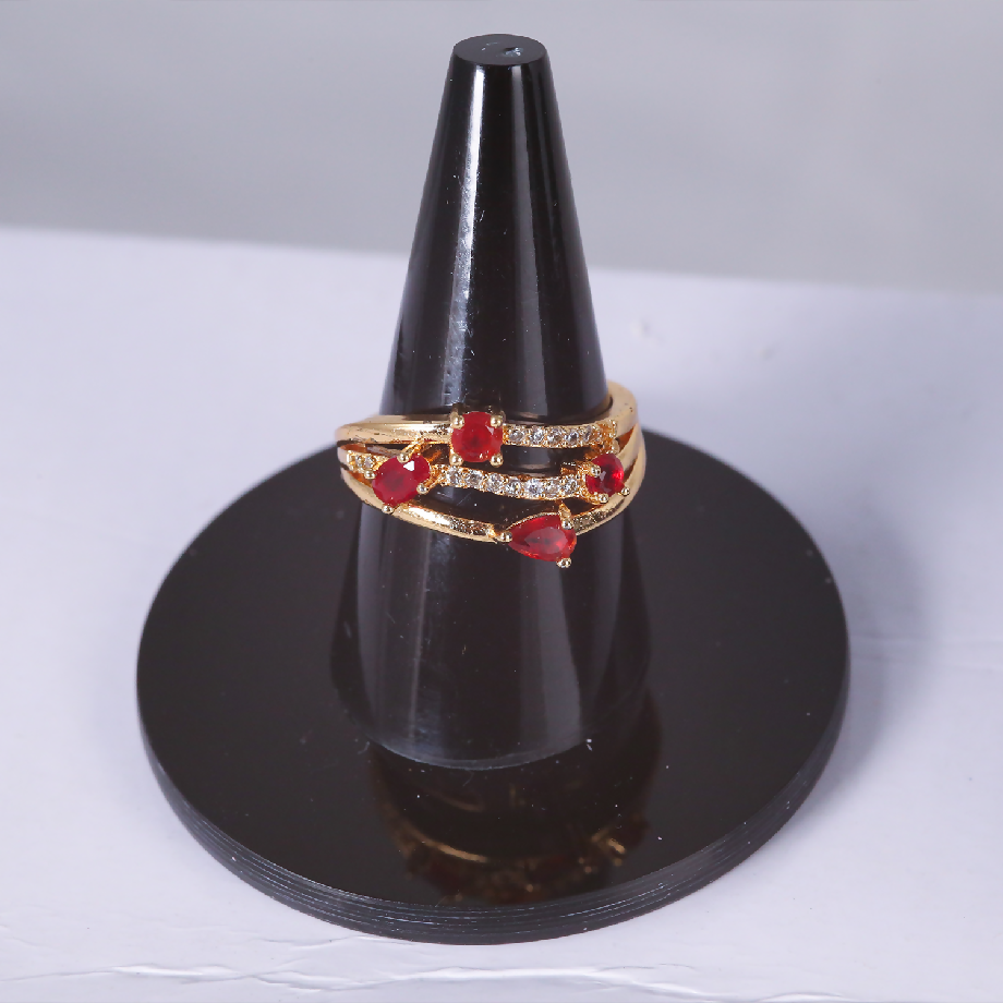 Red Cluster Stone Ring