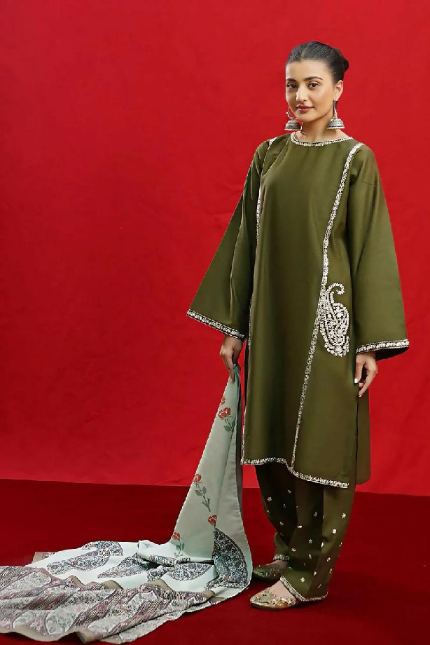 Luxury Embroidered Dhanak Winter collection For women