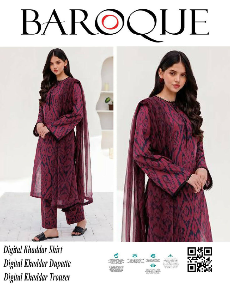 Printed 3 piece khaddar