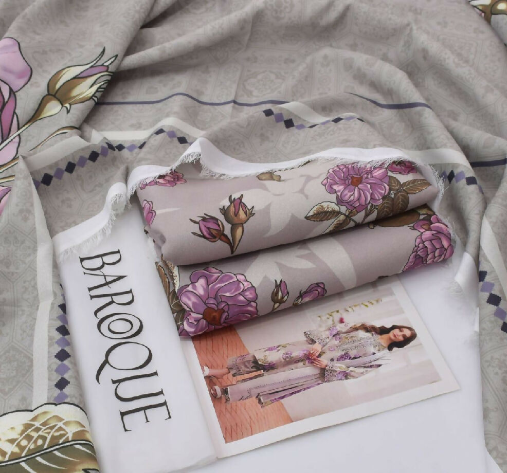 Baroque karandi 3 piece printed suit