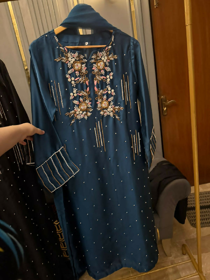 Beautiful Sheesha Silk Heavy Handwork Suit