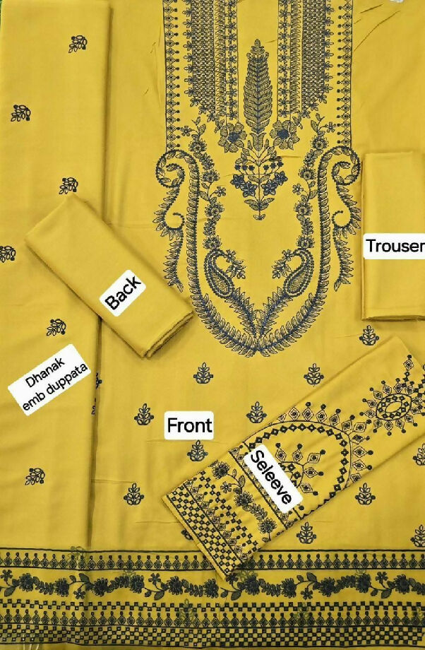 Winter collection 2025 3pcs embroidered