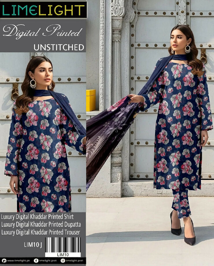 Limelight luxury digital khaddar printed 3 pc