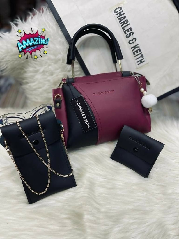 High quality 3Piece Set Mobile Walletwith Long Chain shoulder bags
