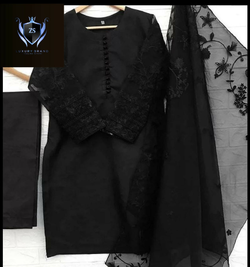 3 piece embroidered suit