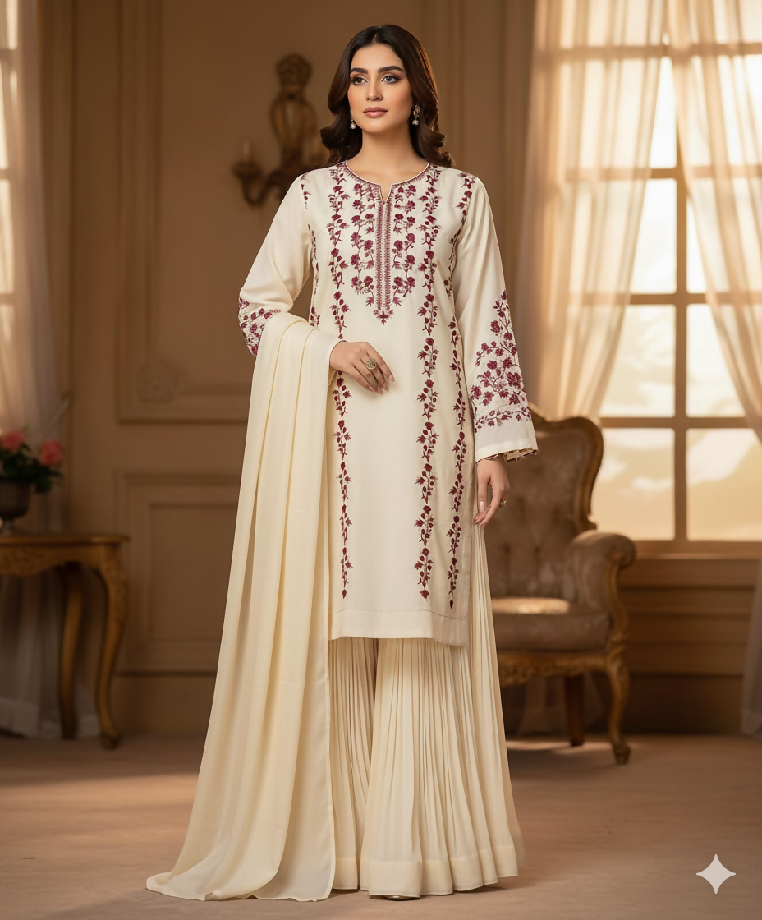 Premium Pure Dhanak Embroidered Winter Collection