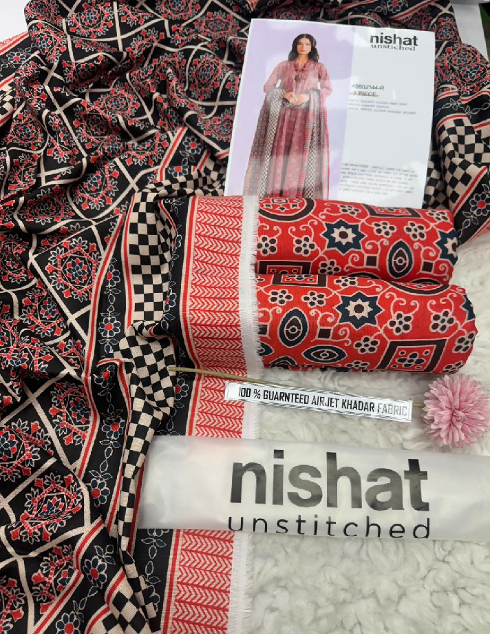Nishat printed khaddar 3piece suit