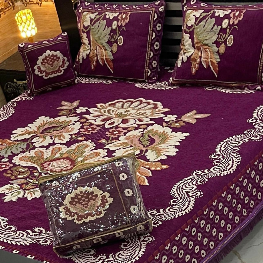 4pc velvet jaquard bedsheet