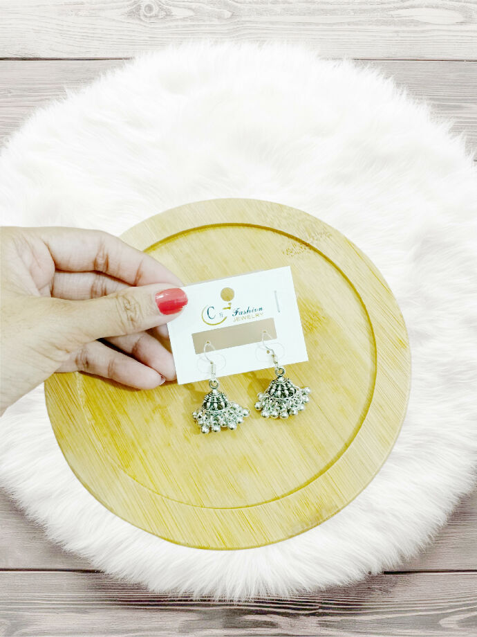 Silver Jhumka Earrings