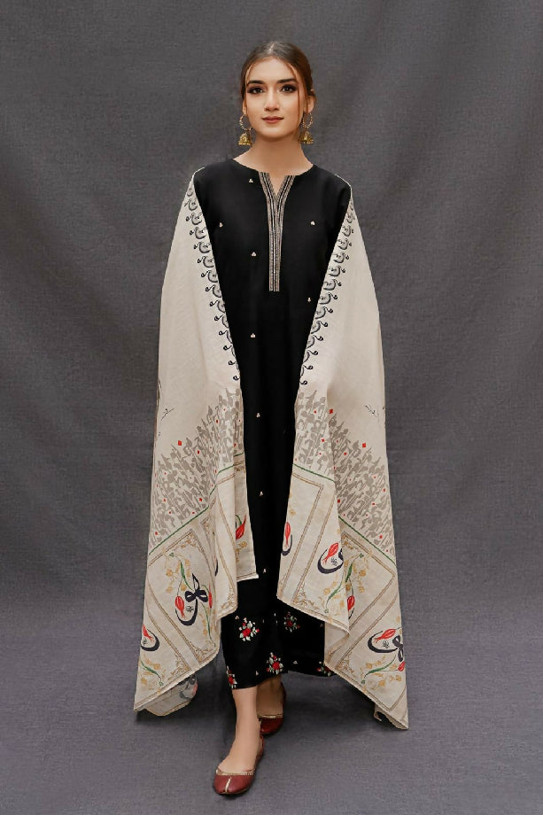 Embroidered DhanakThree Piece Winters