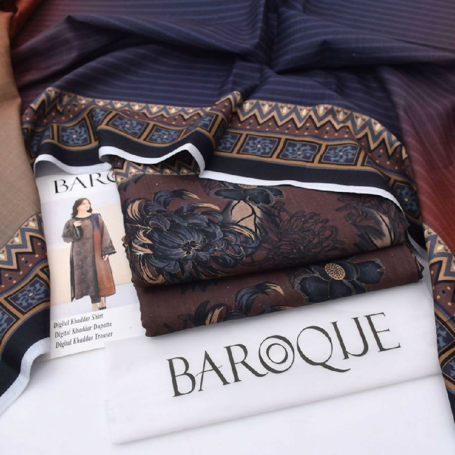 Printed 3 piece khaddar