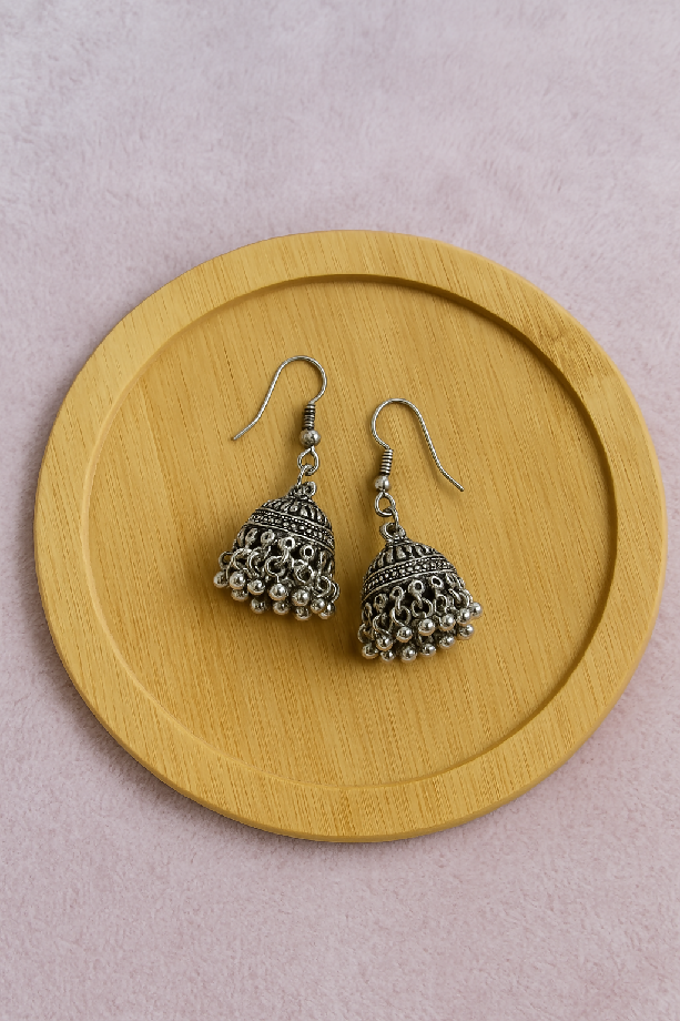 Silver Jhumka Earrings