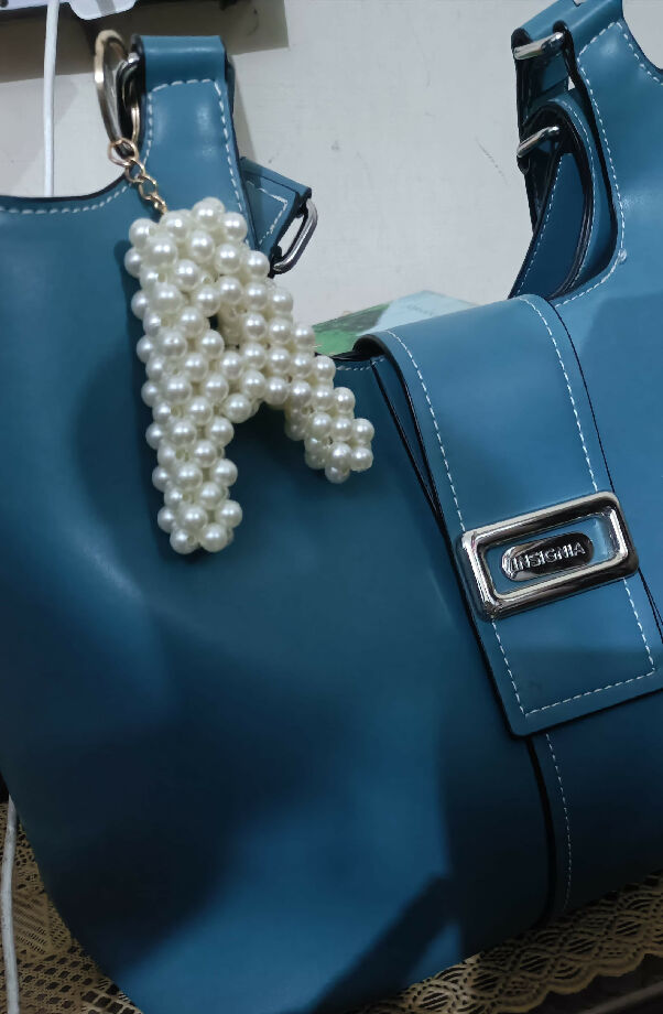 A–Z Pearl Beaded Alphabet Keychain / Bag Hanging