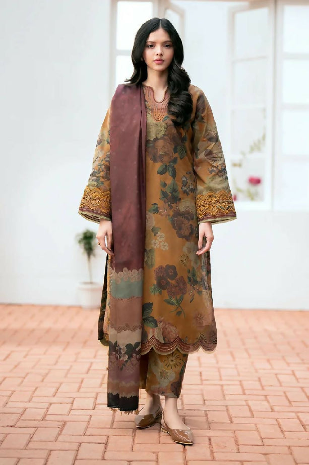 Baroque karandi 3 piece printed suit
