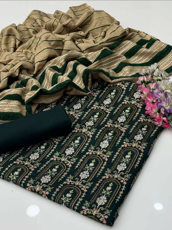 Latest winter suit banarsi shawl with dhanak marina suit